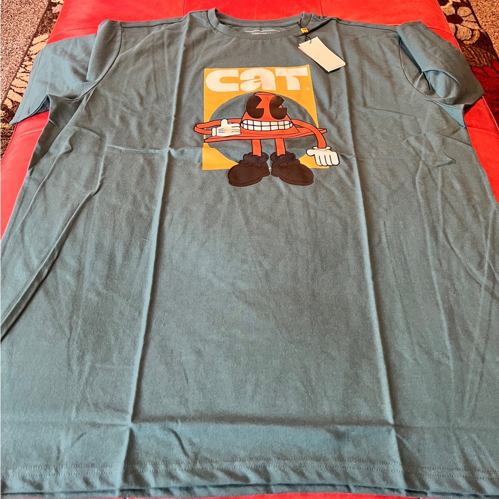 Men's caterpillar Teal Graphic T-Shirt size XL